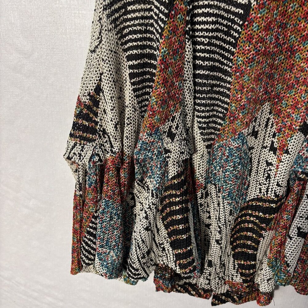 IC By Connie K Patchwork-Style Knit Sleeveless Button-Up Flared Tunic Top/Vest L - Picture 11 of 16